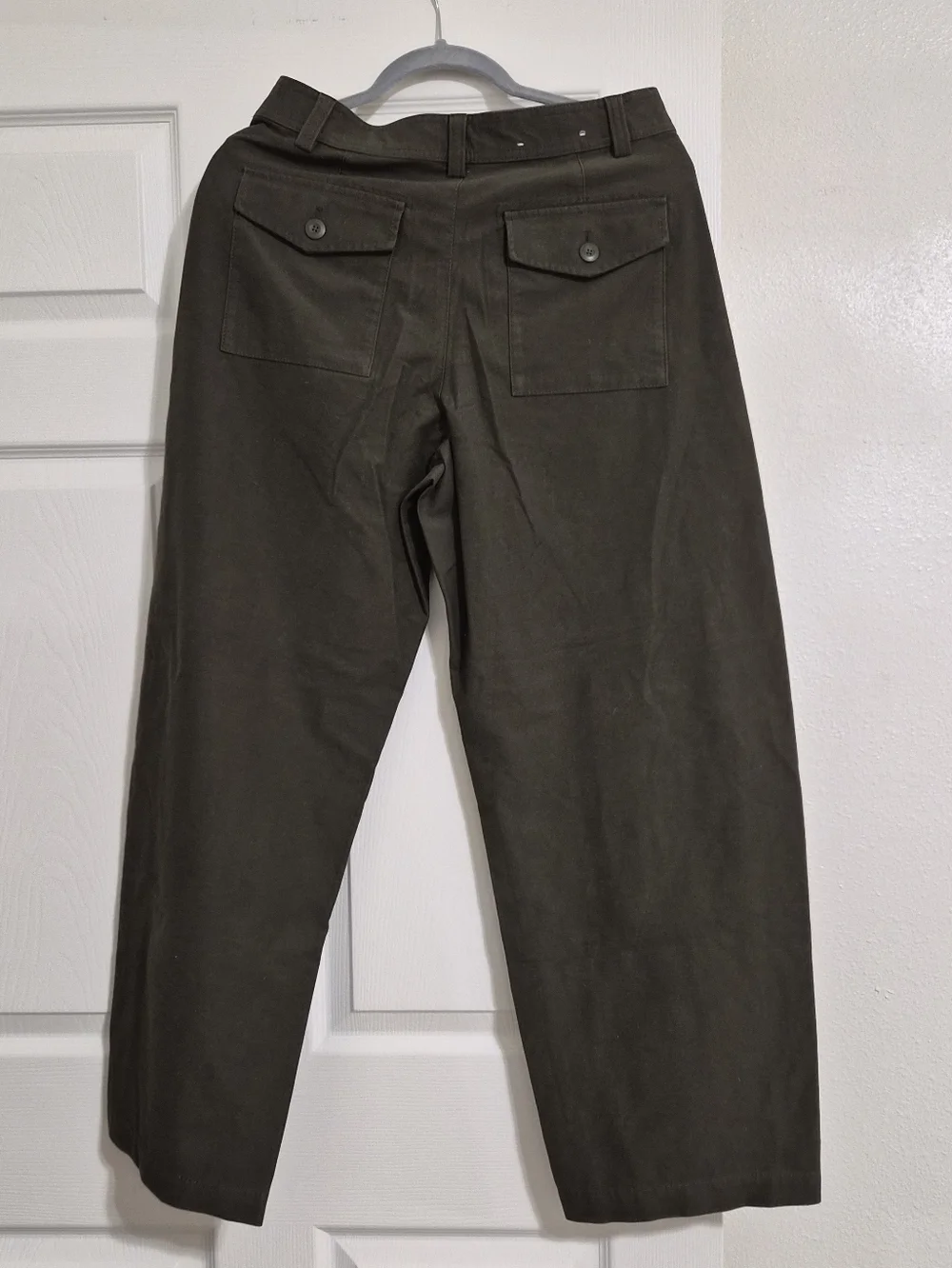 uniqlo jersey barrel pants in khaki green - Picture 2 of 5